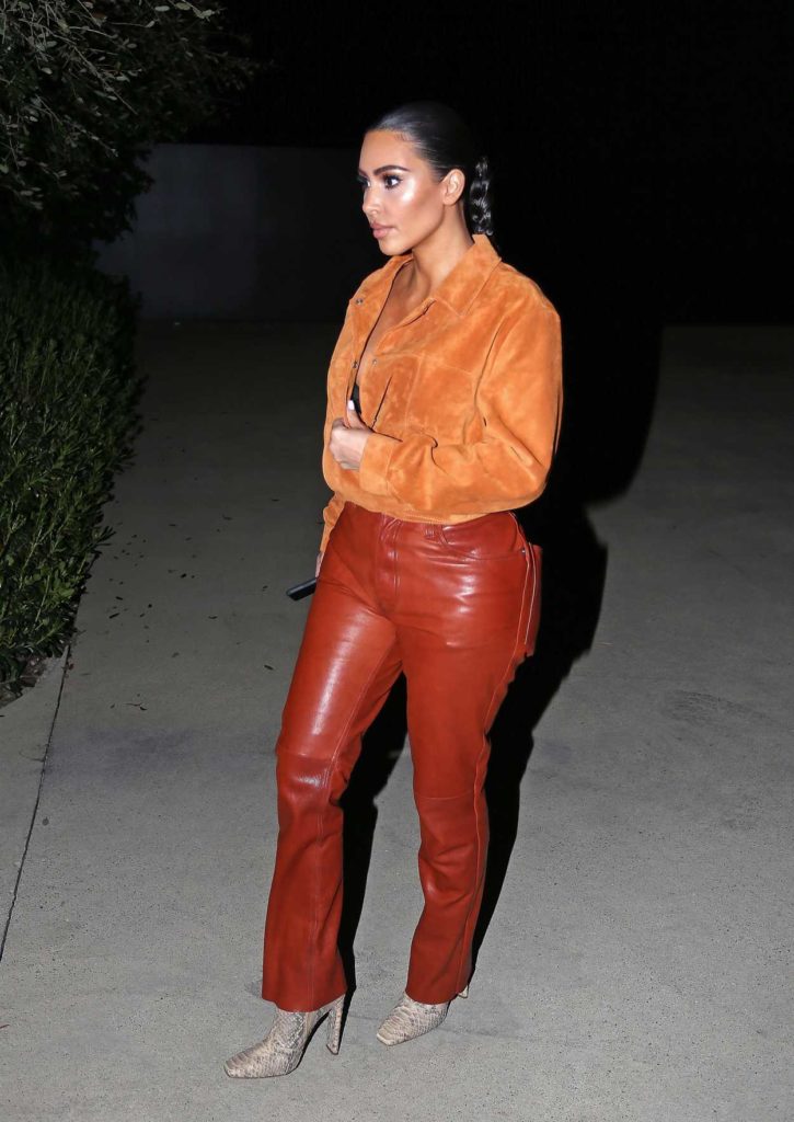 Kim Kardashian in a Leather Outfit