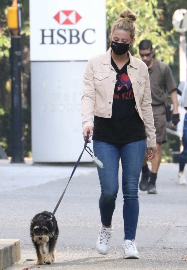 Lili Reinhart in a Black Protective Mask
