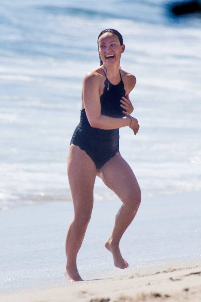 Olivia Wilde in a Black Swimsuit