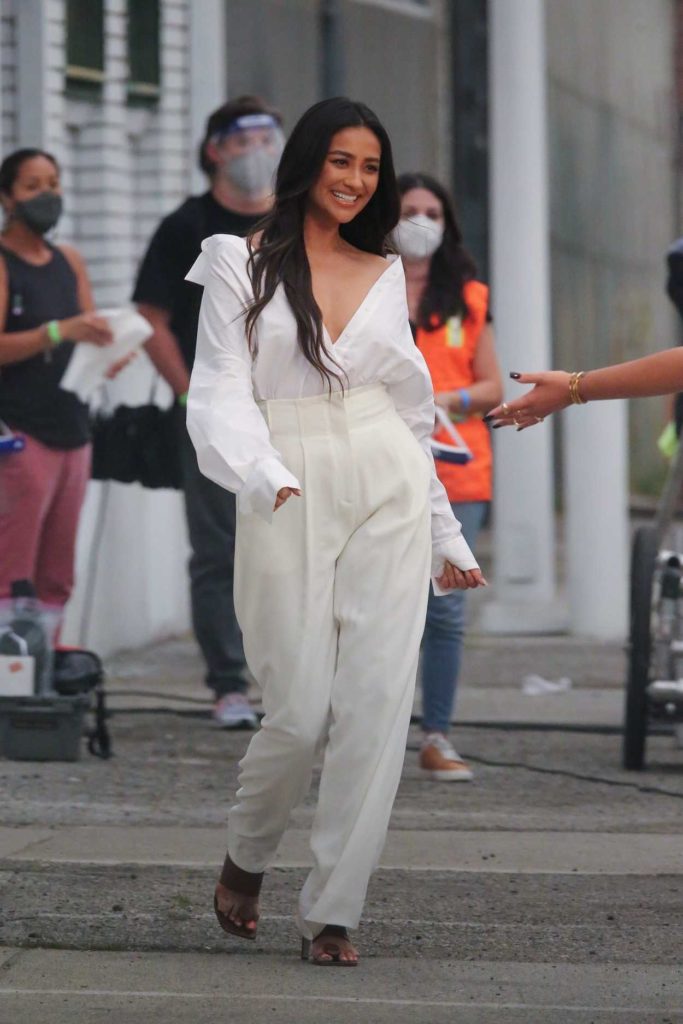 Shay Mitchell in a White Outfit