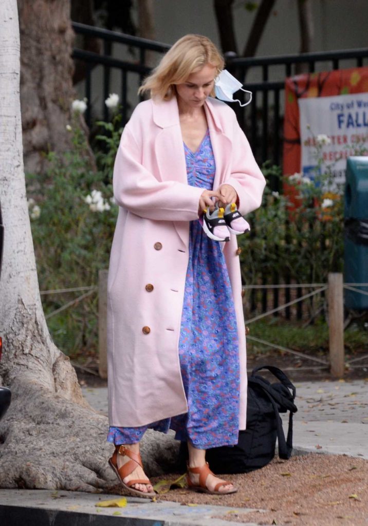Diane Kruger in a Pink Coat