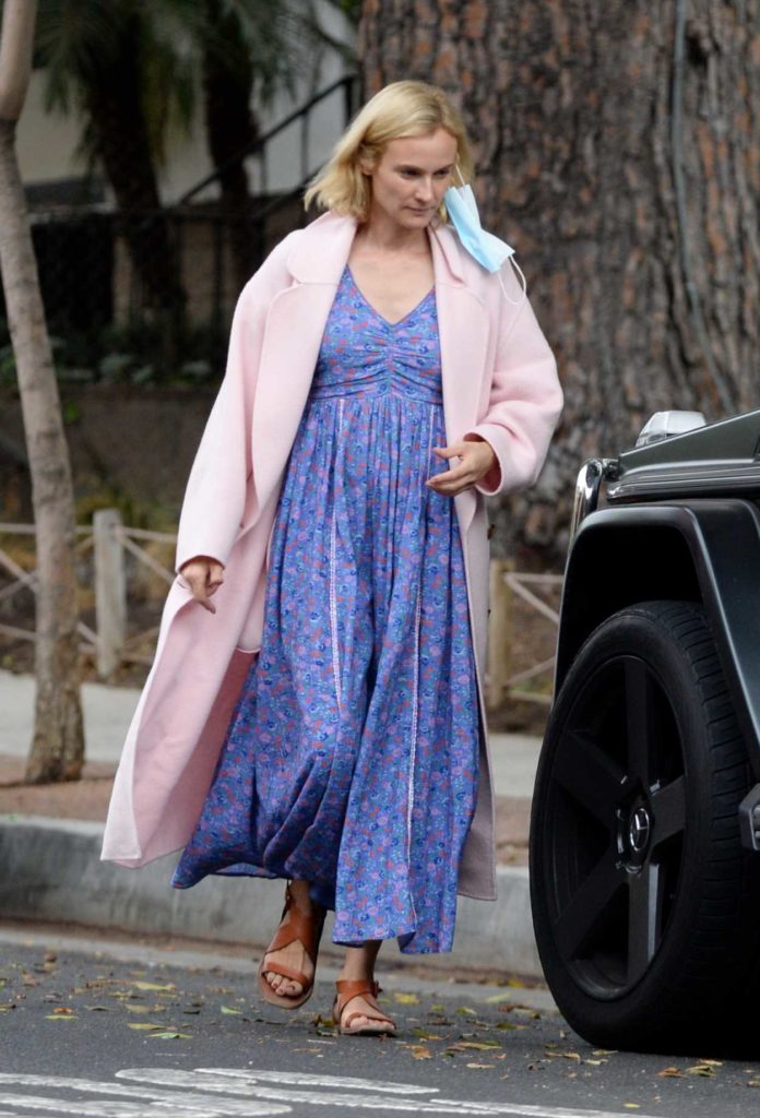 Diane Kruger in a Pink Coat