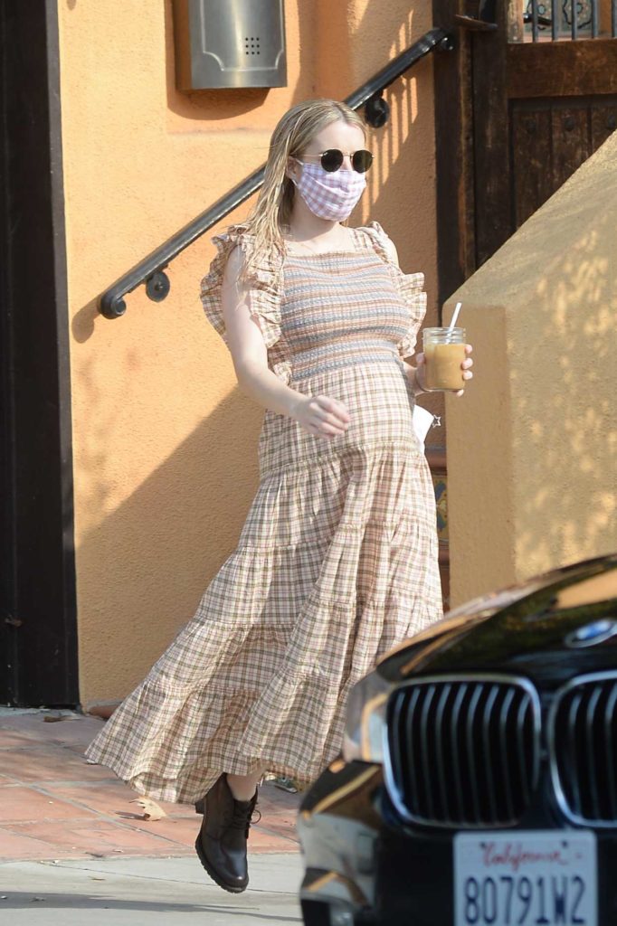 Emma Roberts in a Gingham Dress
