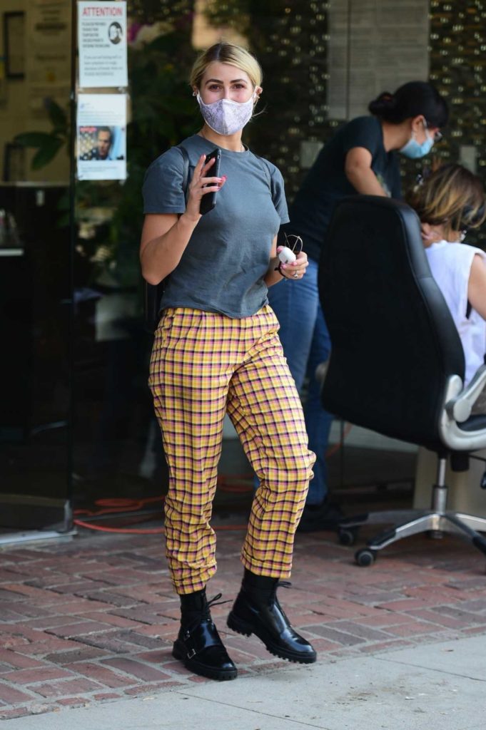 Emma Slater in a Yellow Plaid Pants