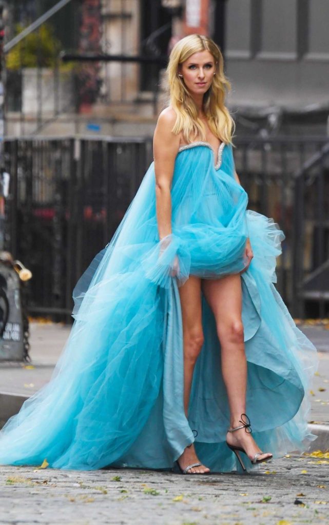 Nicky Hilton in a Blue Dress