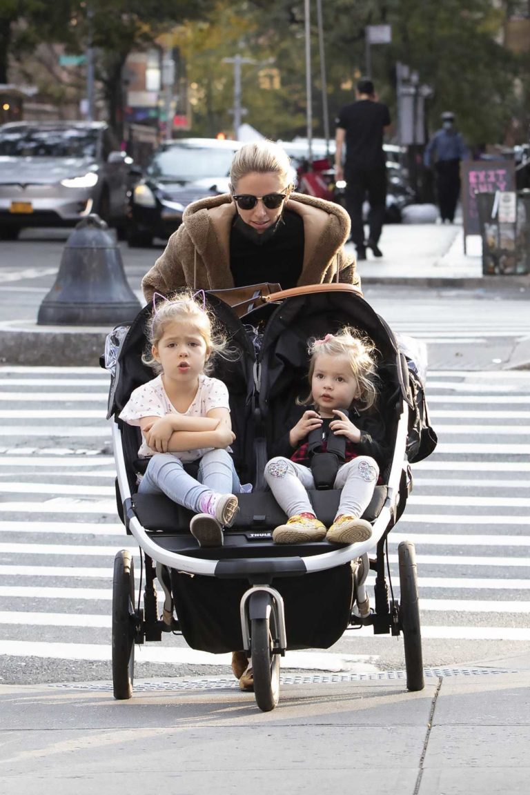 Nicky Hilton in a Tan Fur Coat Was Seen Out with Her Daughters in New