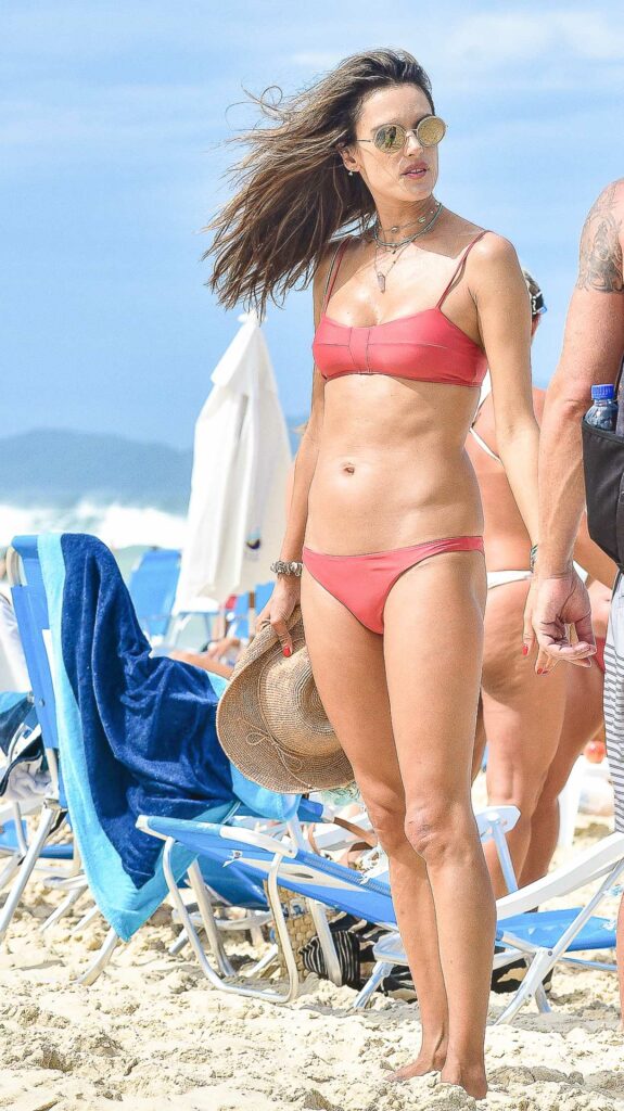 Alessandra Ambrosio in a Red Bikini