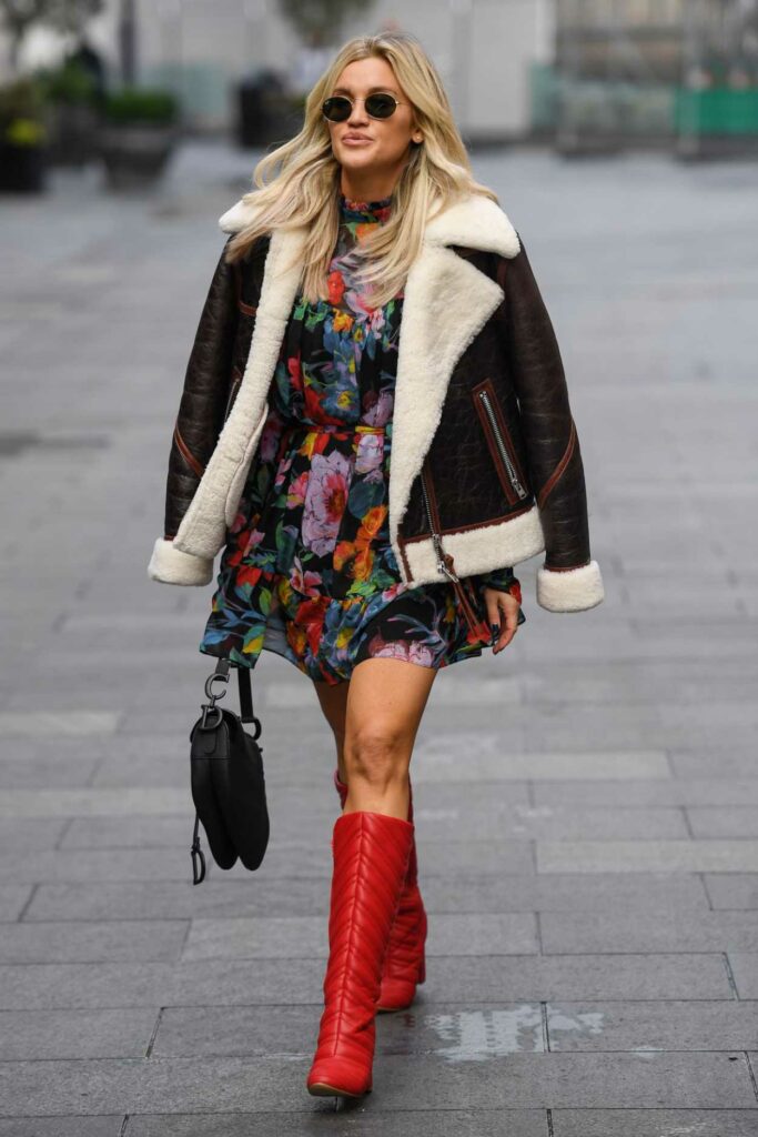 Ashley Roberts in a Floral Mini Dress
