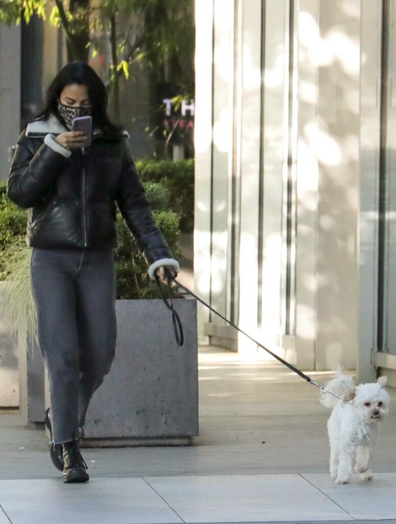 Camila Mendes in a Black Boots Walks Her Dog in Vancouver 11/10/2020 ...