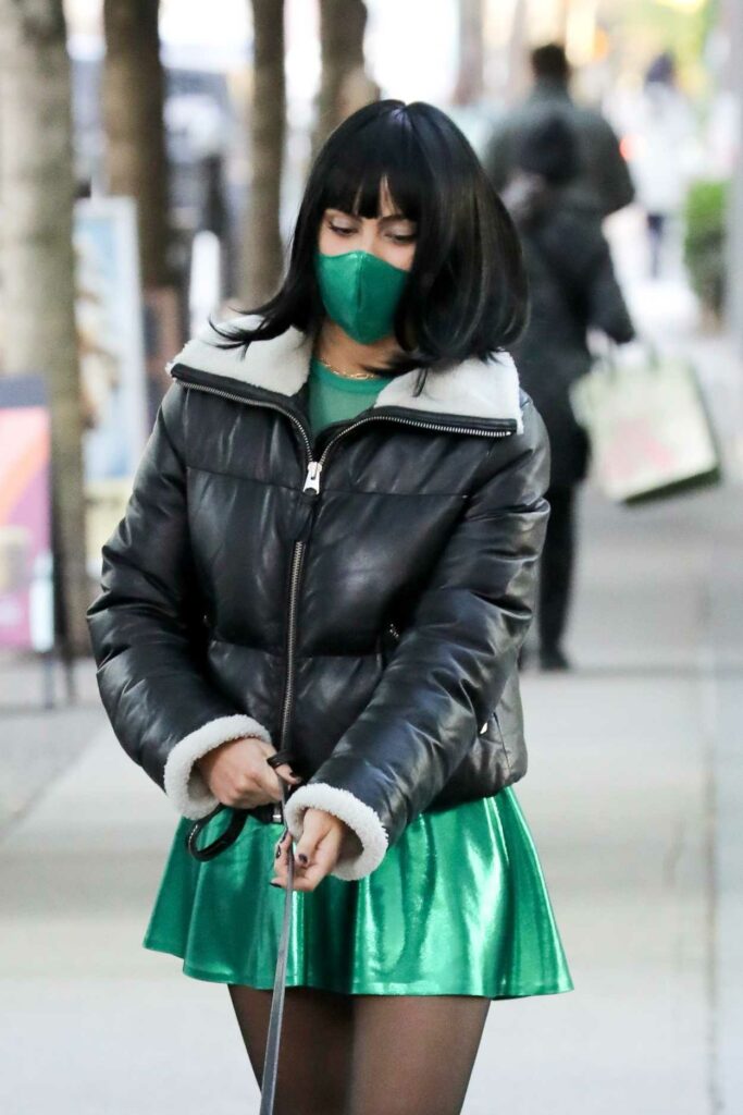 Camila Mendes in a Green Mini Dress