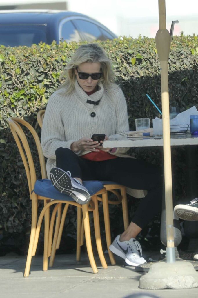 Chelsea Handler in a Beige Cardigan