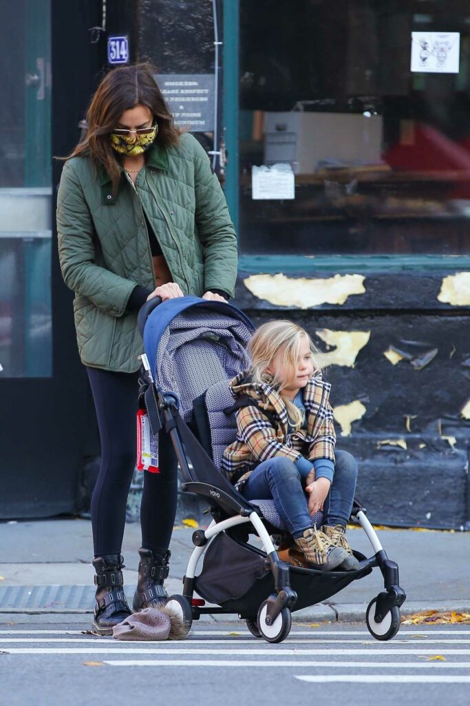 Irina Shayk in a Green Jacket