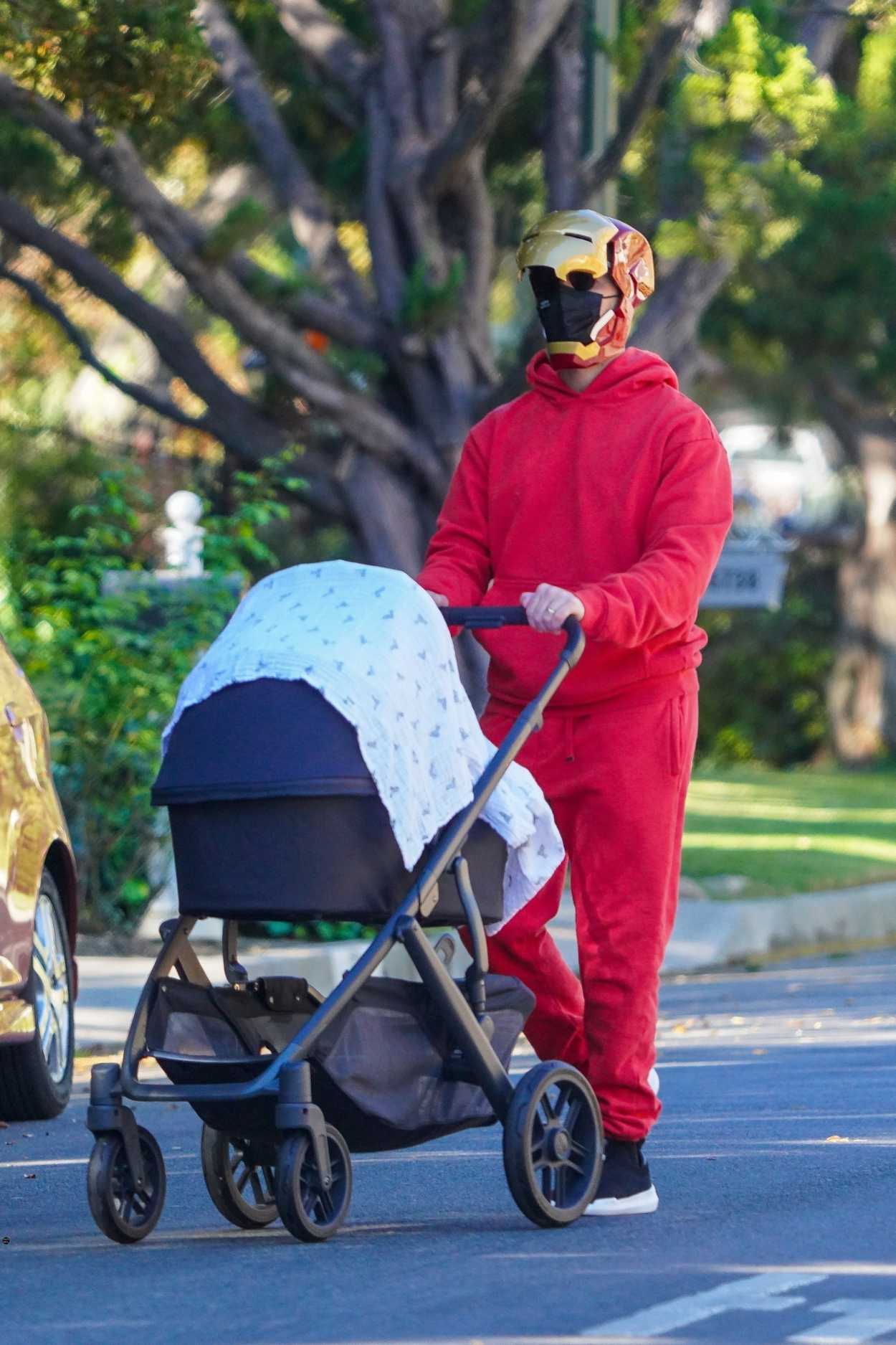 Joe Jonas Dressed as Iron Man Walks Out with His Daughter Willa in Los ...