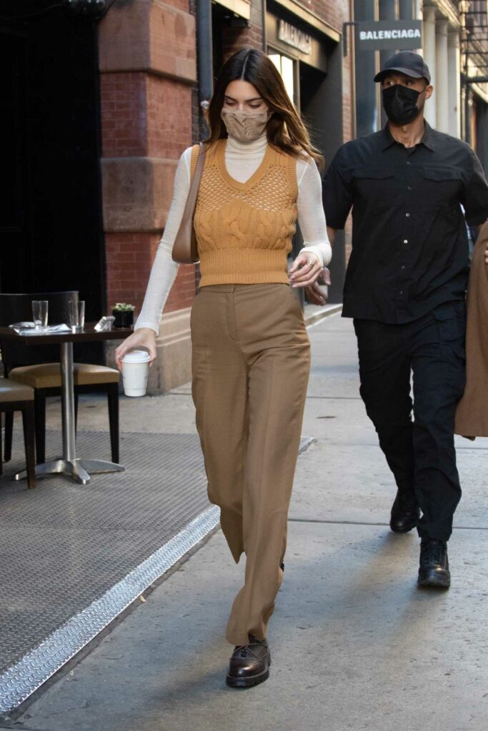 Kendall Jenner in a Tan Pants