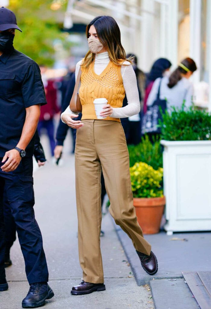 Kendall Jenner in a Tan Pants