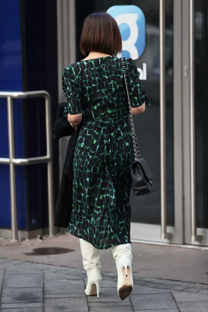 Myleene Klass in a Green Print Dress