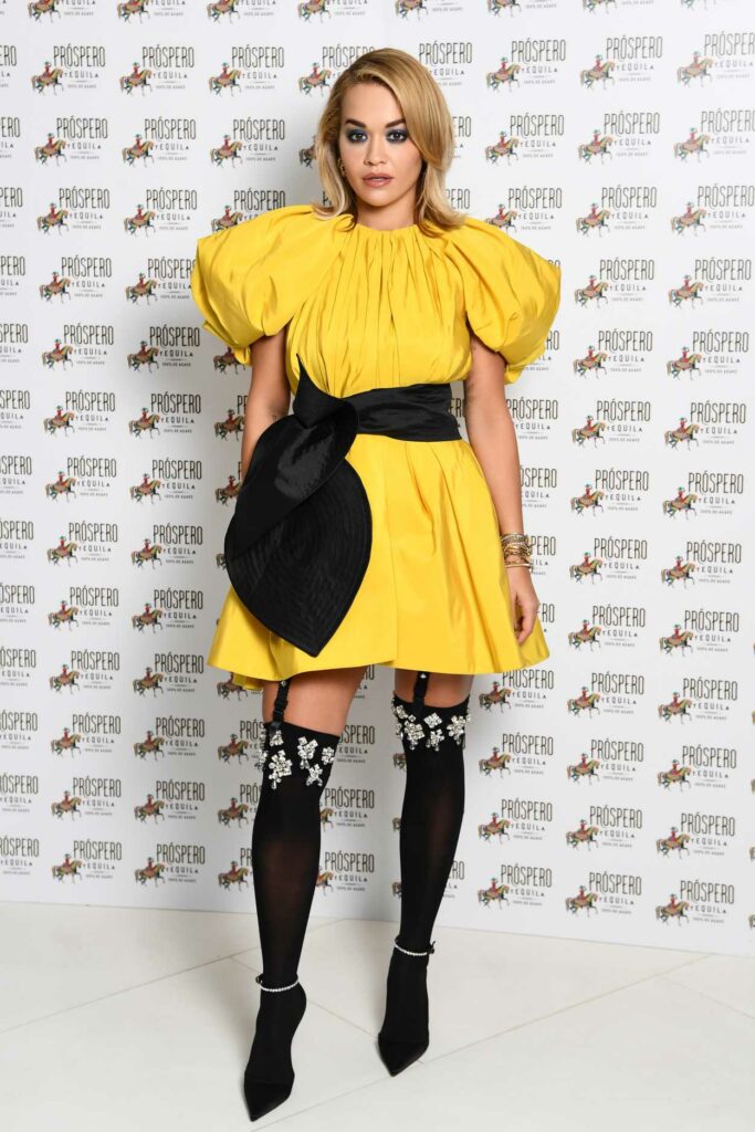 Rita Ora in a Yellow Dress