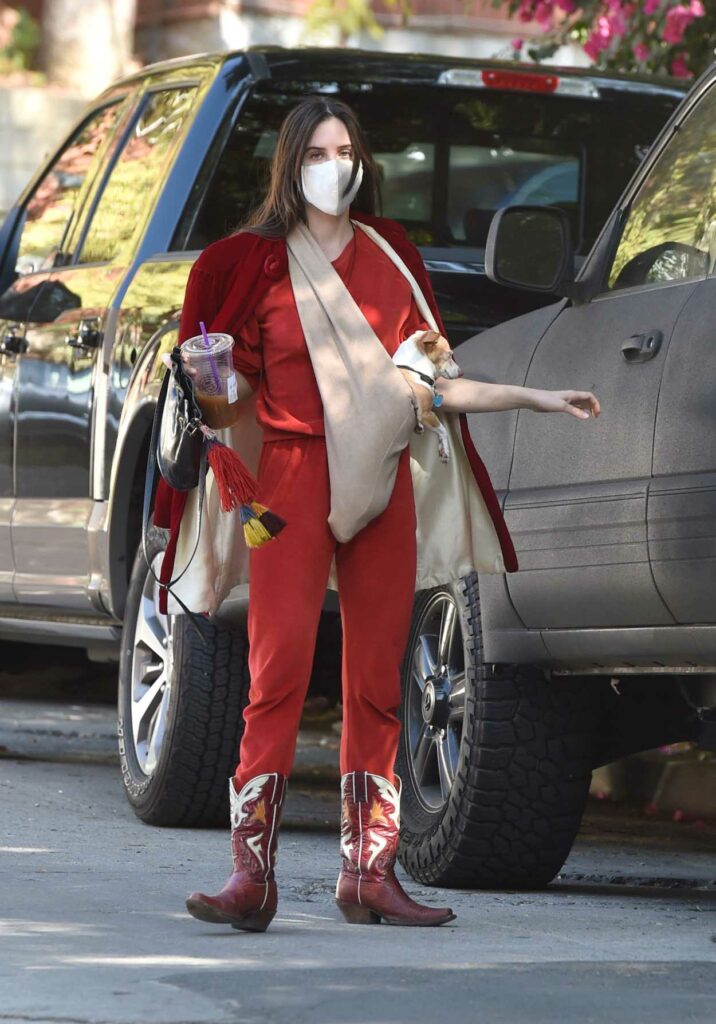 Scout Willis in a Red Sweatsuit