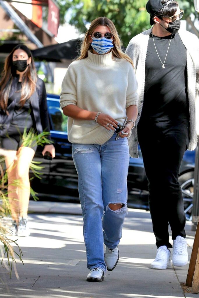 Sofia Richie in a Blue Ripped Jeans