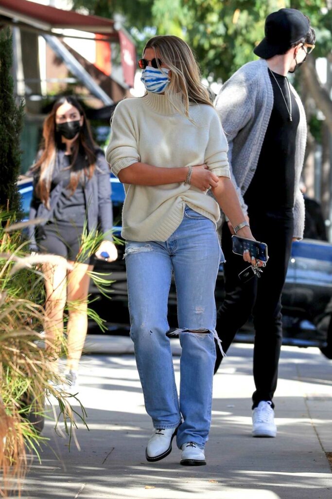 Sofia Richie in a Blue Ripped Jeans