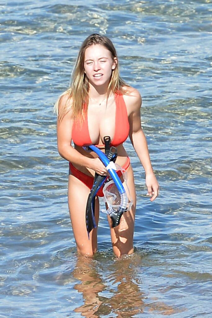 Sydney Sweeney in a Red Bikini