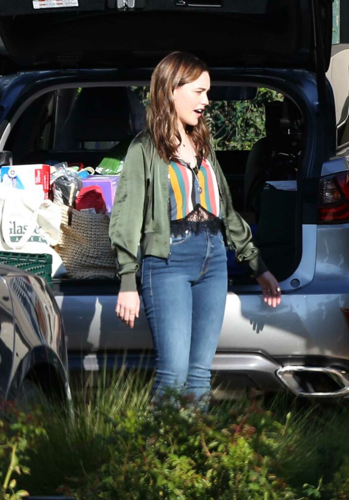 Victoria Pedretti in an Olive Jacket