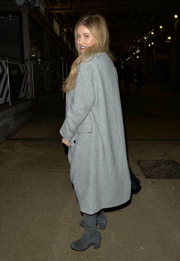 Amy Hart in a Grey Coat