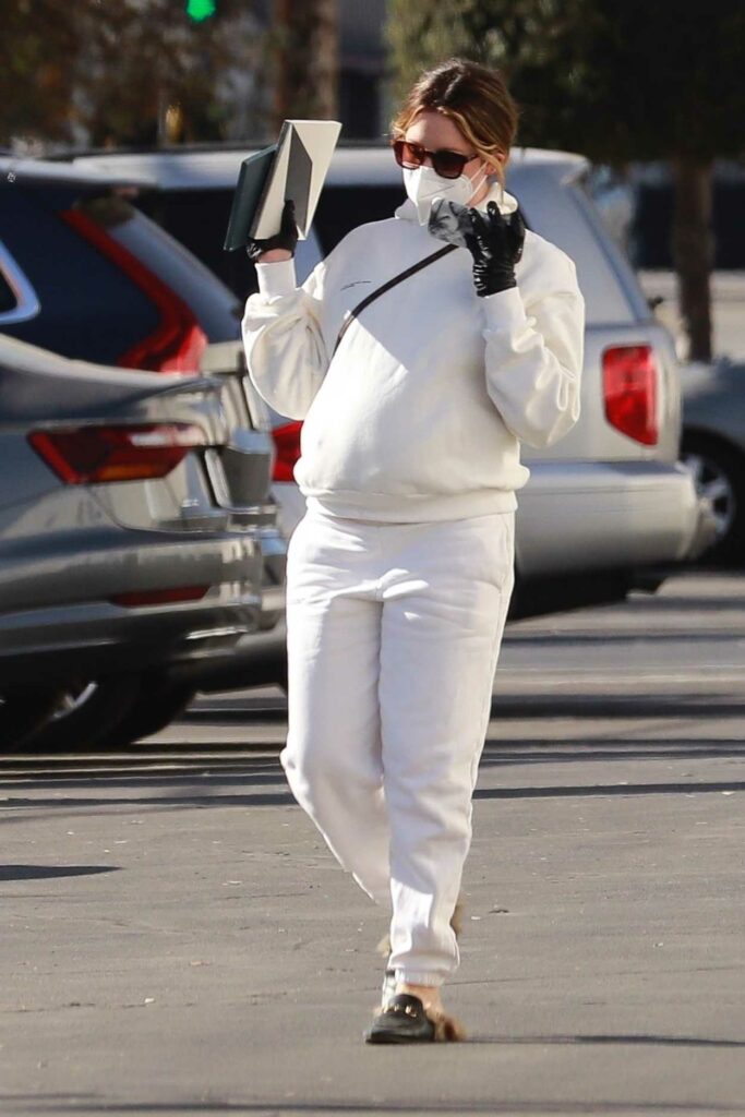 Ashley Tisdale in a White Sweatsuit