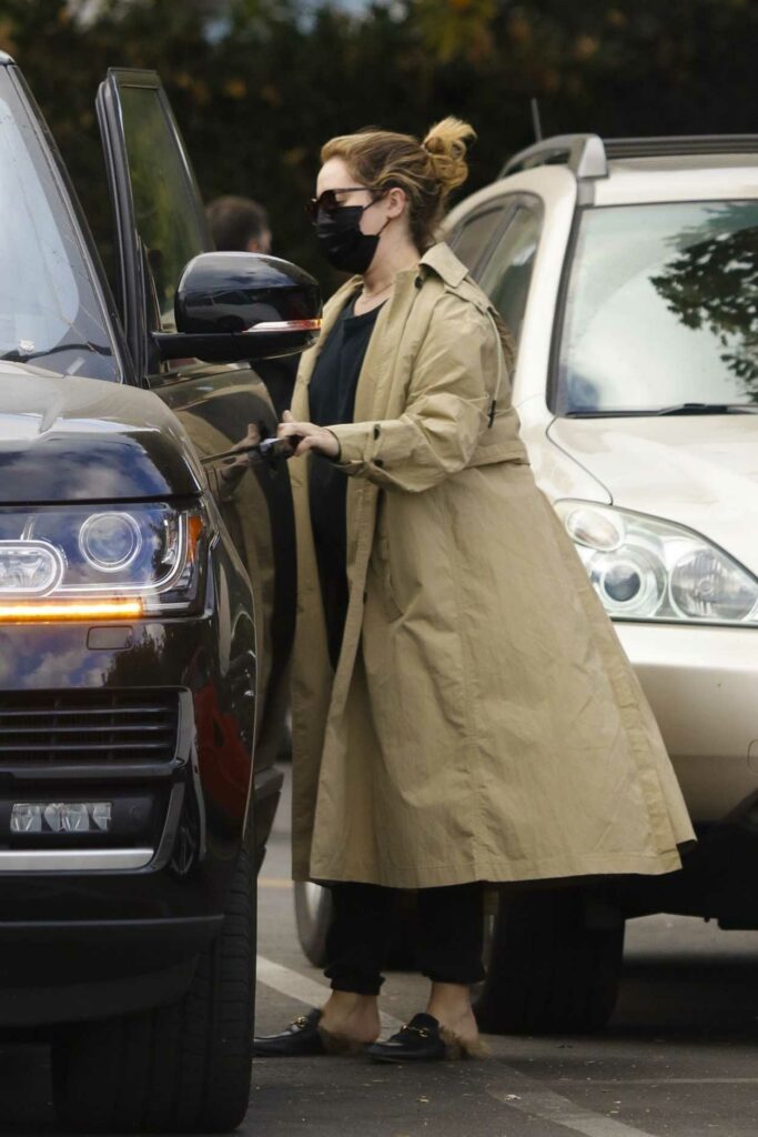 Ashley Tisdale in Beige Trench Coat