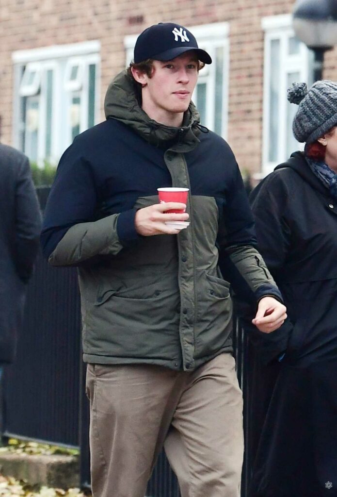 Callum Turner in a Beige Pants