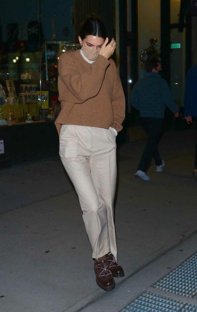 The 25-year-old model Kendall Jenner in a white pants was seen out in New York City.