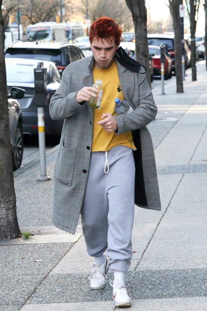 KJ Apa in a Grey Sweatpants