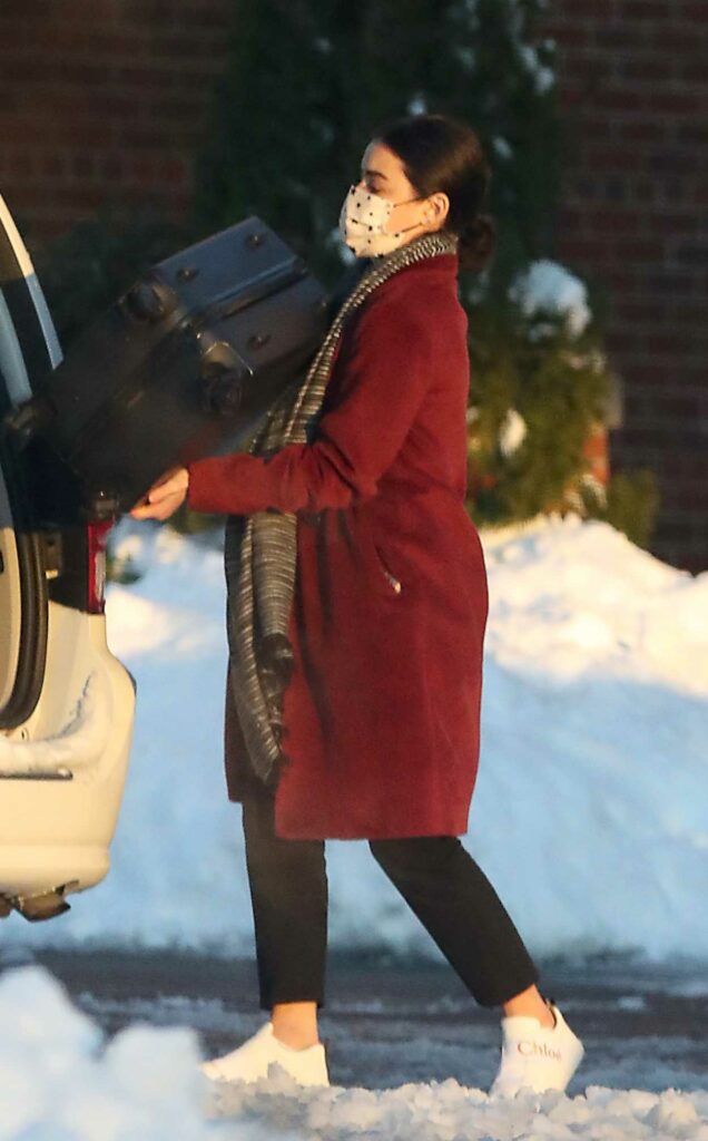 Lucy Hale in Red Coat