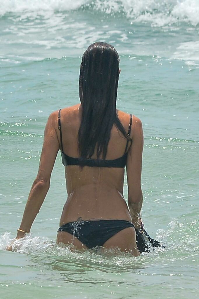 Alessandra Ambrosio in a Black Bikini