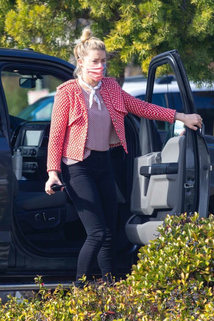 Amber Heard in a Red Blazer
