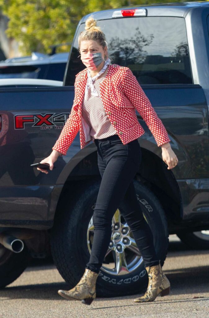 Amber Heard in a Red Blazer