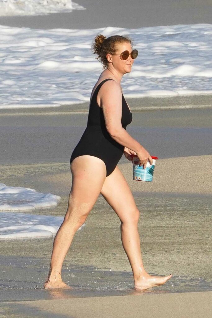 Amy Schumer in a Black Swimsuit