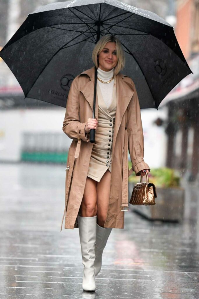 Ashley Roberts in a Beige Trench Coat