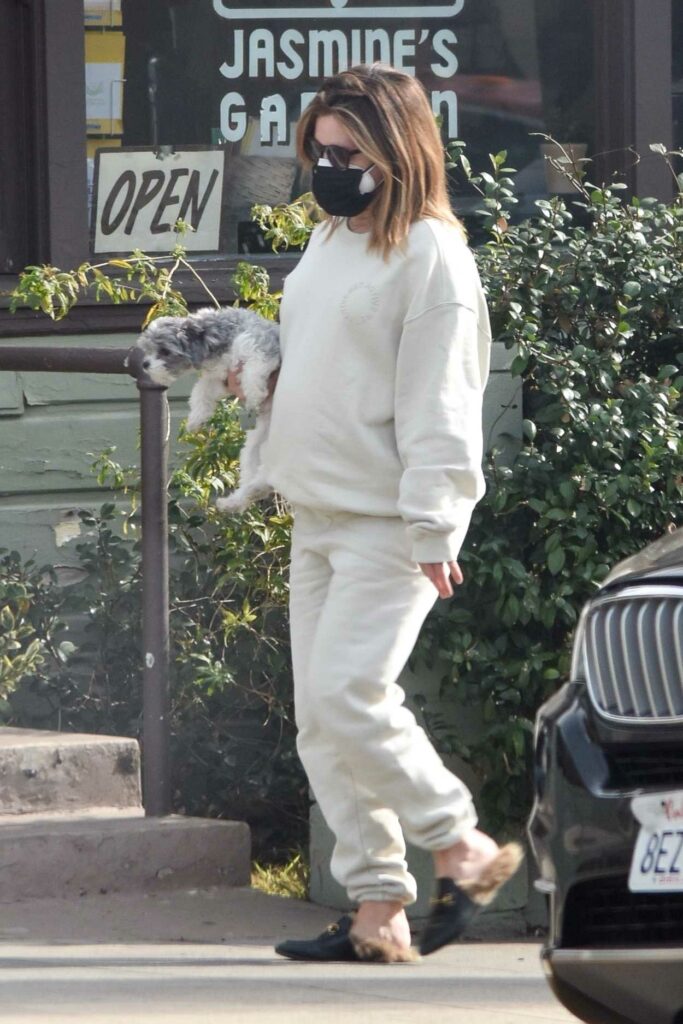 Ashley Tisdale in a White Sweatsuit