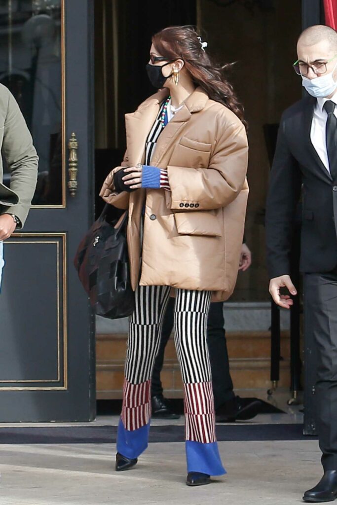 Bella Hadid in a Beige Jacket