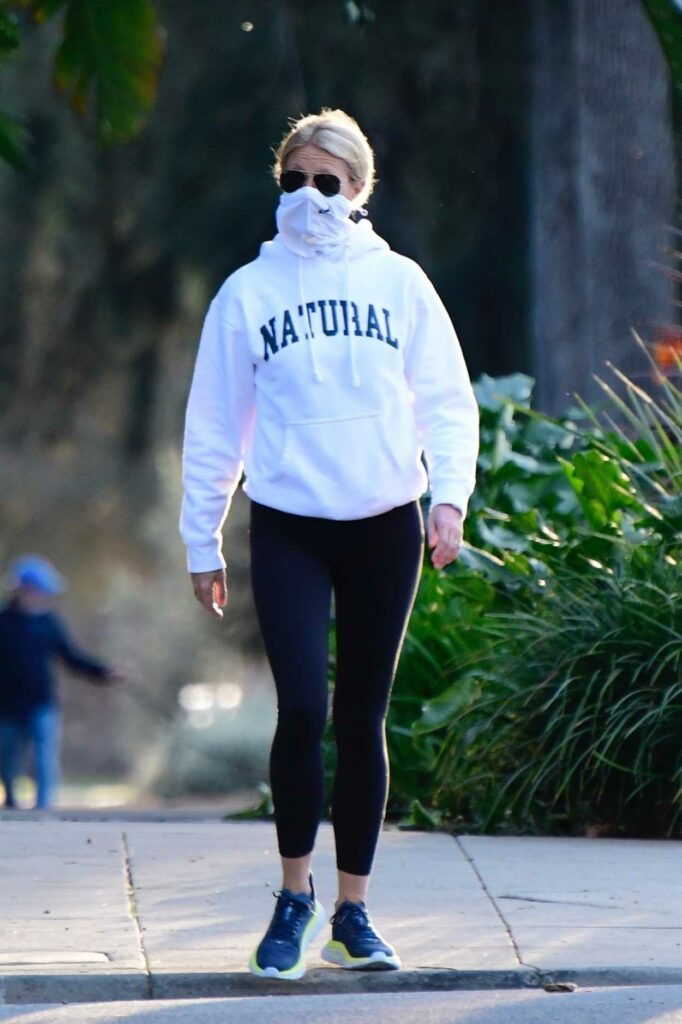 Gwyneth Paltrow in a White Hoodie