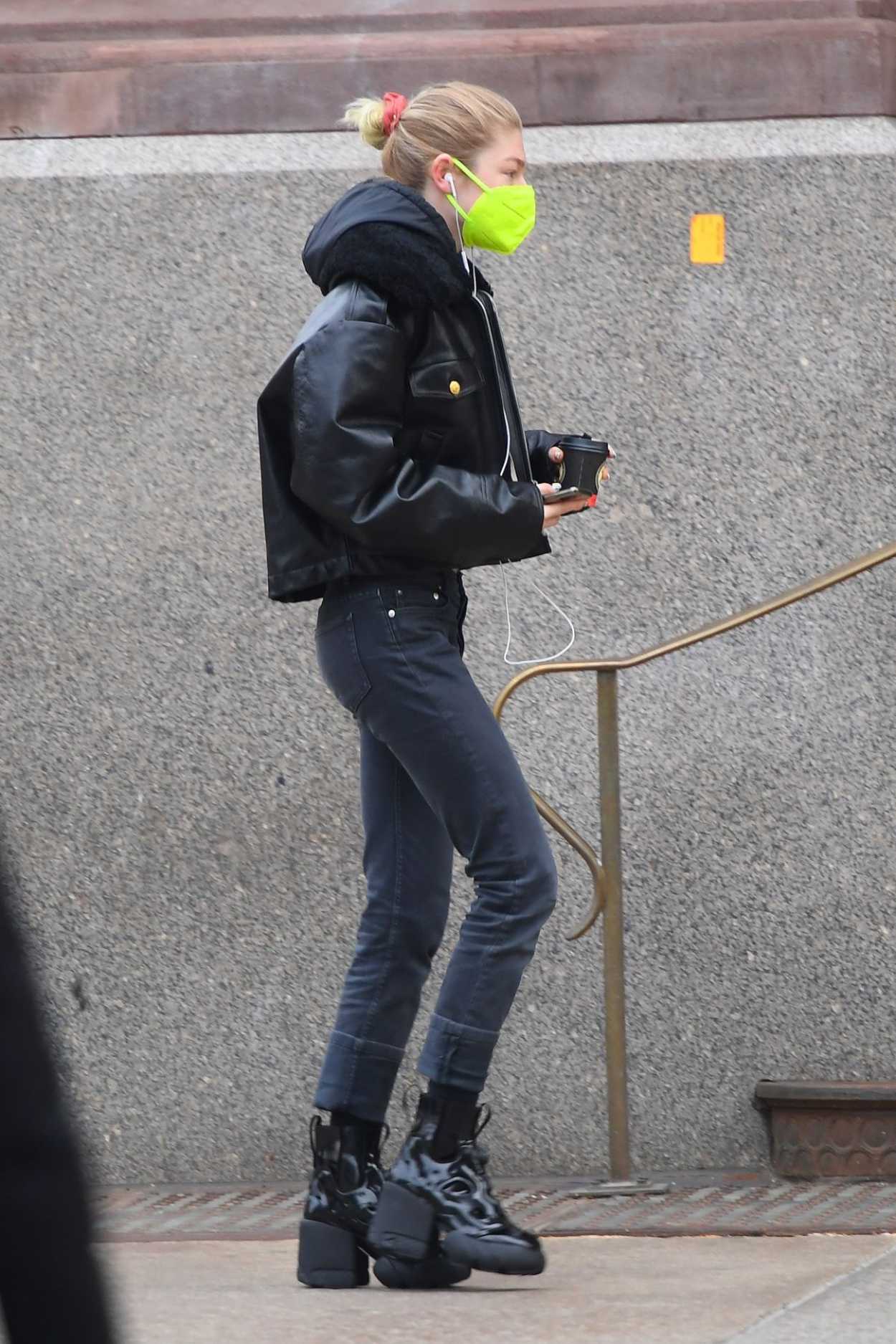 Hunter Schafer in a Neon Green Protective Mask Was Seen Out in Los