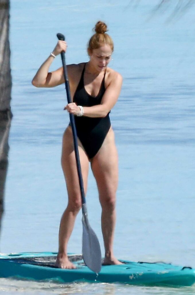 Jennifer Lopez in a Black Swimsuit