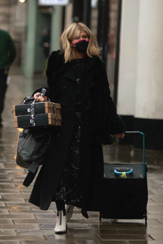 Kate Garraway in a Black Coat