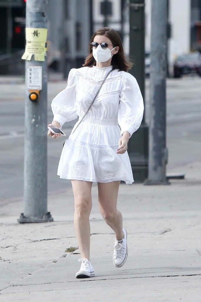 Kate Mara in a White Dress