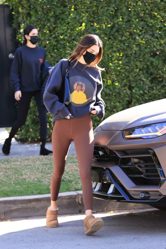 Kendall Jenner in a Blue Sweatshirt