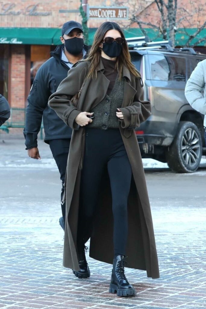Kendall Jenner in an Olive Coat