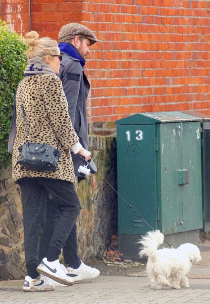 Laura Whitmore in an Animal Print Fur Coat