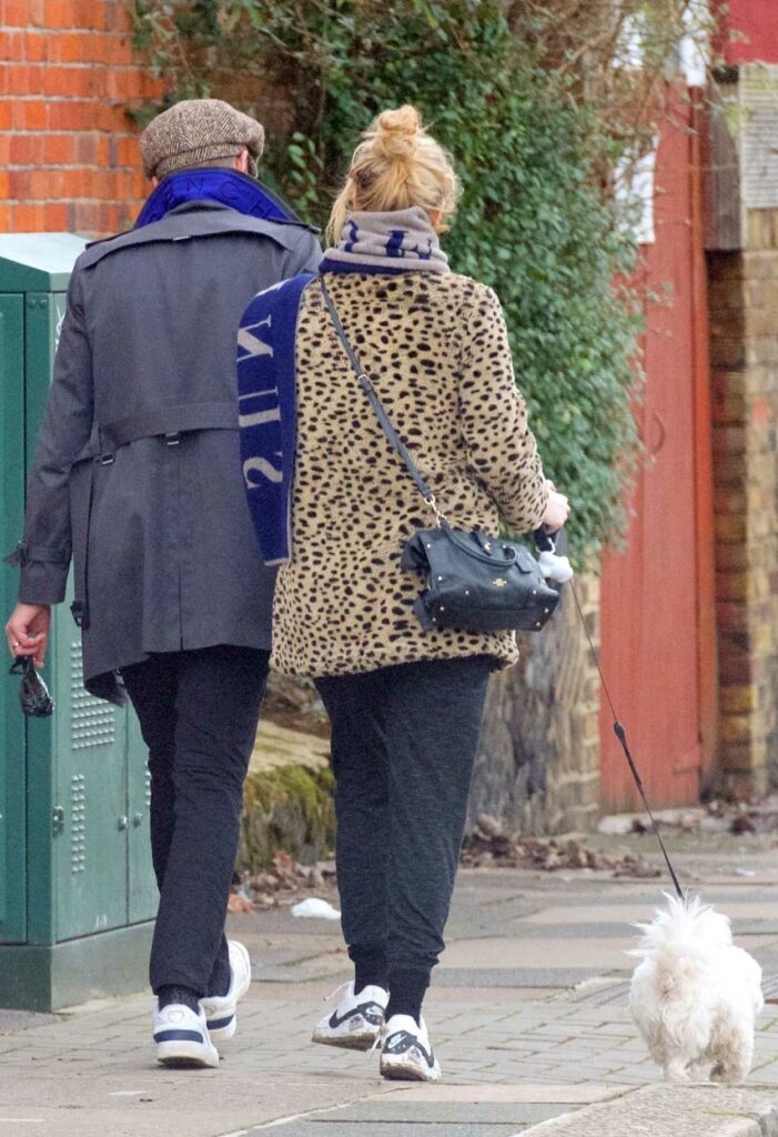 Laura Whitmore in an Animal Print Fur Coat