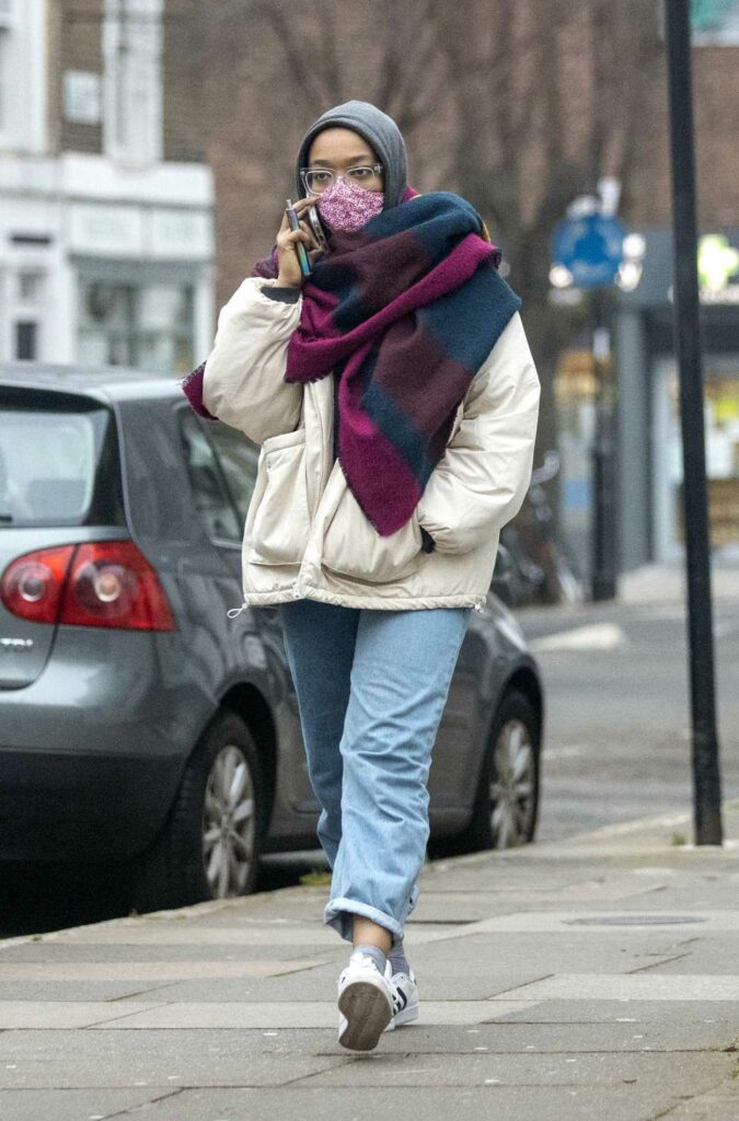 Naomi Ackie in a White Adidas Sneakers